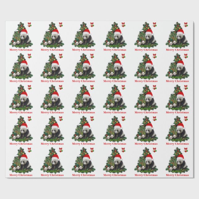 Panda firar jul  presentpapper (Platt)