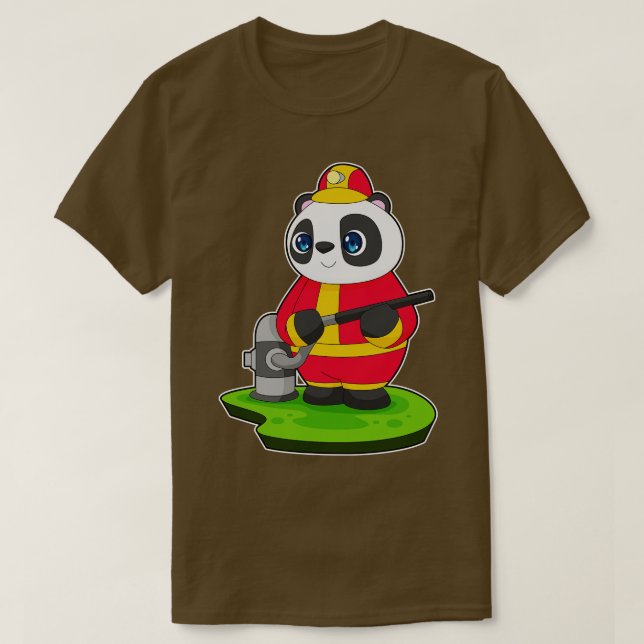 Panda Firefighter Fire slang 2 T Shirt (Design framsida)