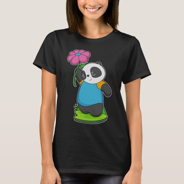 Panda Flower T Shirt (Framsida)
