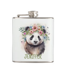 Panda Flowers Watercolor                          