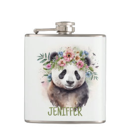 Panda Flowers Watercolor                           Fickplunta