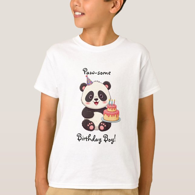 Panda födelsedags pojke skjorta t shirt (Framsida)
