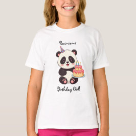 Panda födelsedags t-shirt för flickor