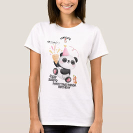 Panda Födelsedags T-Shirt | Förtjusande Kawaii De