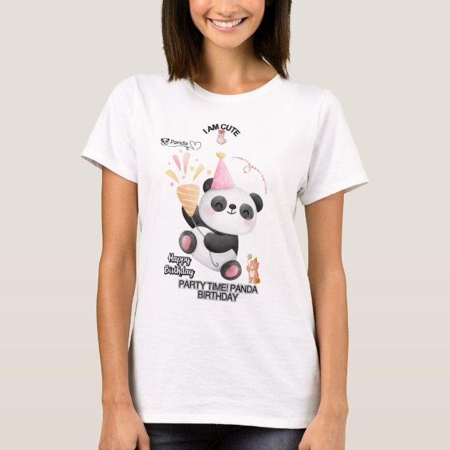  Panda Födelsedags T-Shirt | Förtjusande Kawaii De (Framsida)