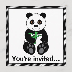 Panda Födelsedagsfest Inbjudningar