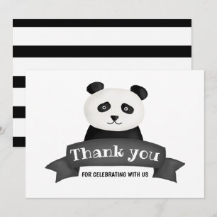 Panda Födelsedagsfest TACK Inbjudningar