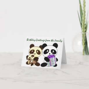 Panda-födelsedagshälsningar Kort