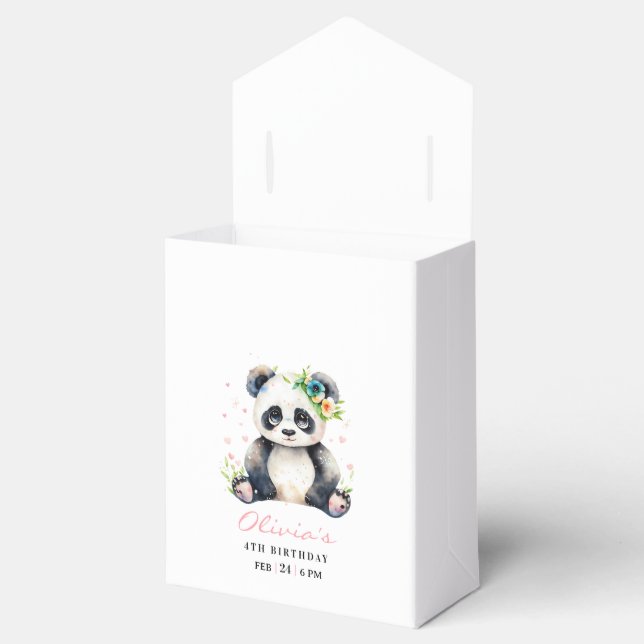 Panda födelsedagsinbjudan, Panda flicka födelsedag Presentaskar (Öppnad)