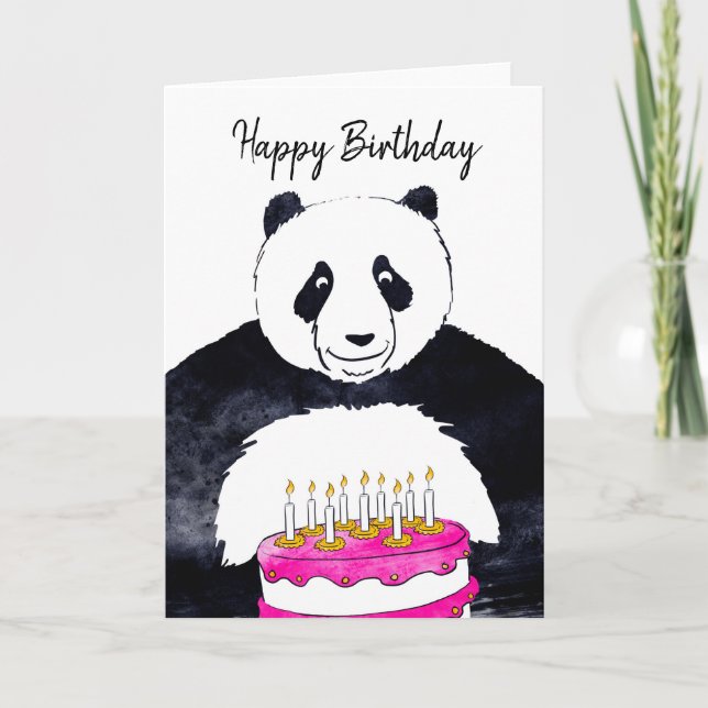 Panda-födelsedagskort Kort (Framsida)