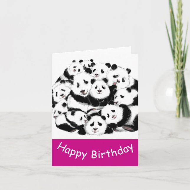 Panda Födelsedagskort Kort (Framsida)