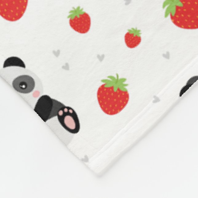 Panda fofo com morango fleecefilt (Hörn)