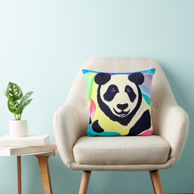  Panda fond multicolore Kudde (Stol)