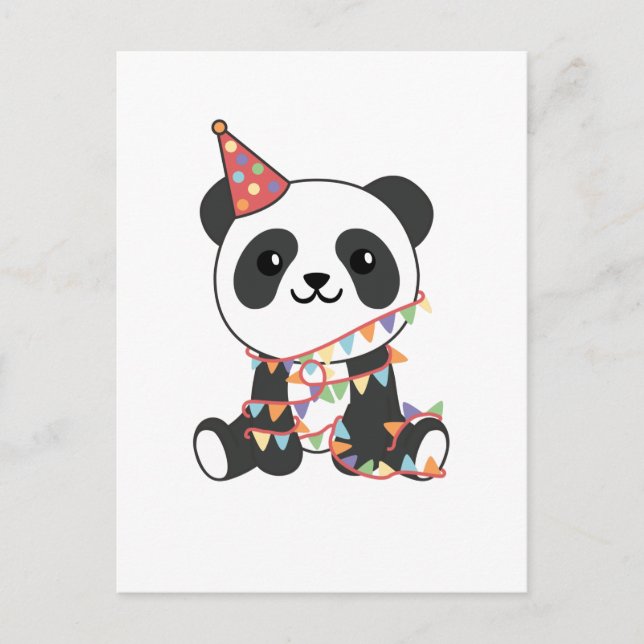Panda-För barn på födelsedagen Helgdag Postcar Helg Vykort (Framsida)