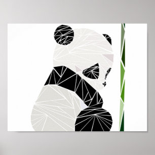Panda för geometrisk ledsen poster