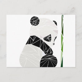 Panda för geometrisk ledsen vykort