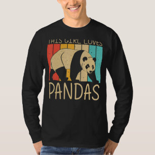 Panda for Girls Women Panda Bear Animal T Shirt
