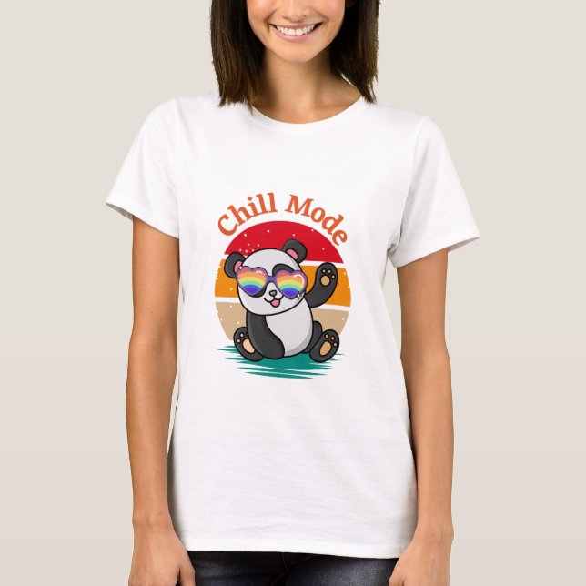 Panda för kylläge t shirt (Framsida)