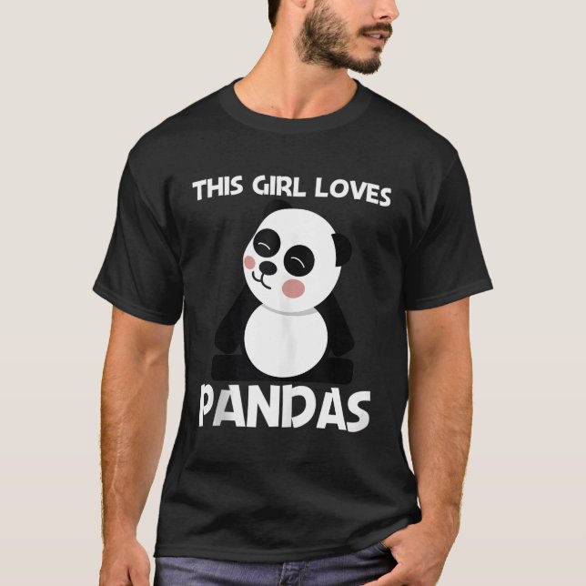 Panda for Mamma Black White Bear Unge T Shirt (Framsida)