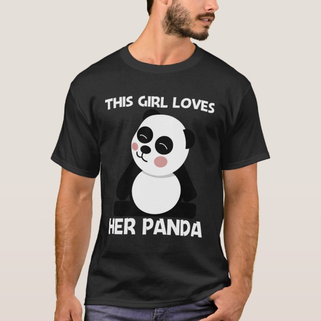 Panda for Mamma Black White Bear Unge T Shirt (Framsida)