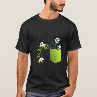 Panda för och fickpanda familj t shirt