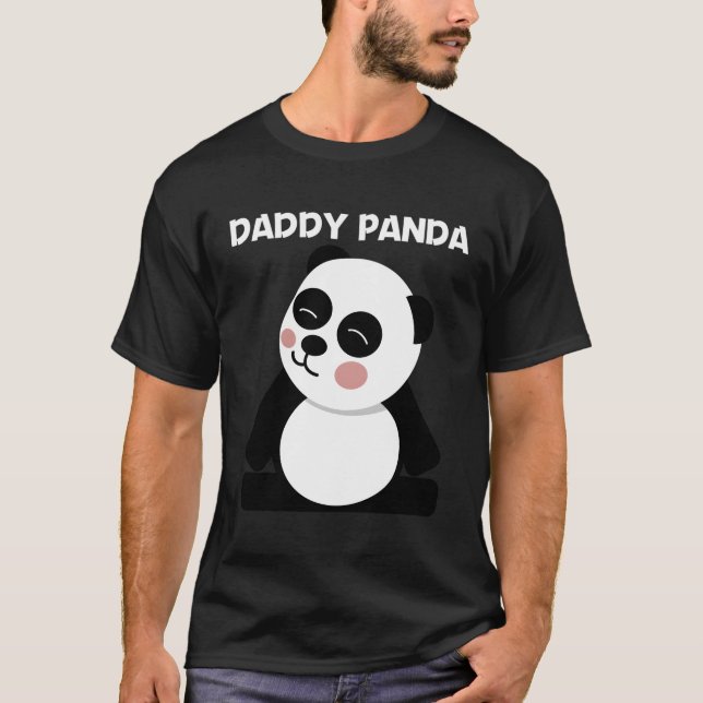 Panda for Pappa Black White Bear Unge T Shirt (Framsida)