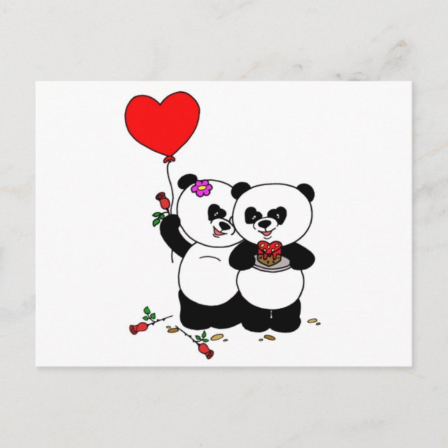 Panda forever love vykort (Framsida)
