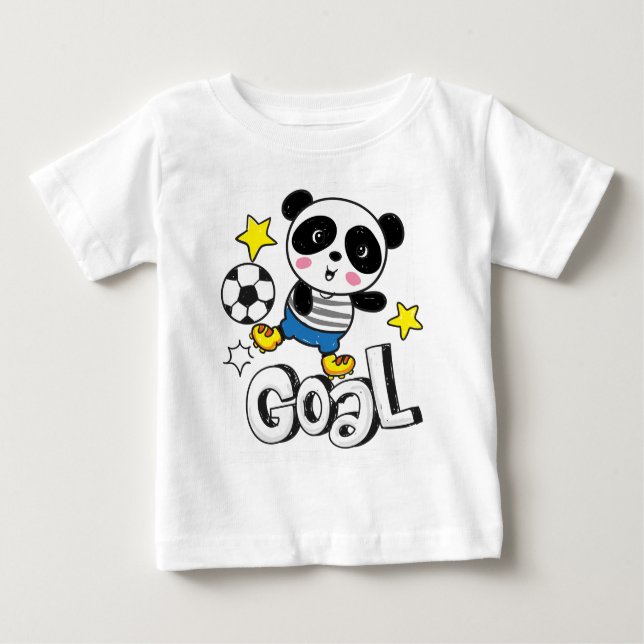 Panda fotboll baby  t shirt (Framsida)