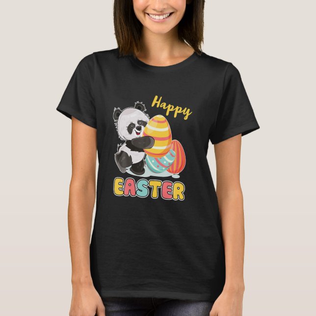 Panda från Glad påsk i Påsk på äggen T Shirt (Framsida)