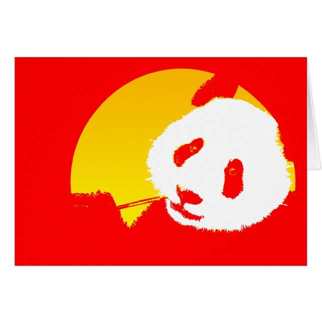 Panda från måne. hälsningskort (Framsidan Horizontal)