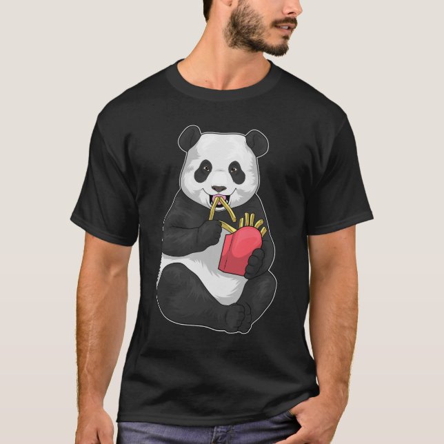 Panda Fransk fries T Shirt (Framsida)