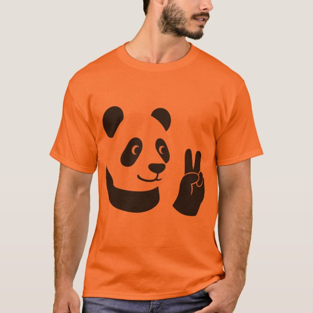 Panda Fredstecken Grafisk T-Shirt (Framsida)