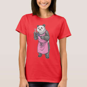 Panda frisör sax kam t shirt