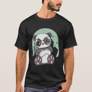 Panda Gamer Eyeglasses Måne Art Gaming Otaku Zoolo T Shirt