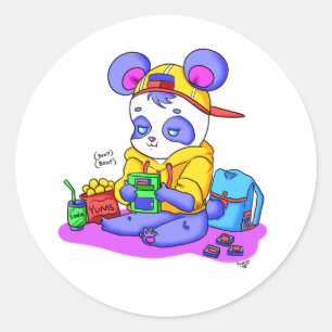 Panda Gamer-klistermärken Runt Klistermärke