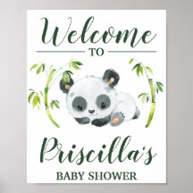 Panda Gender Neutral Baby Shower Välkommen