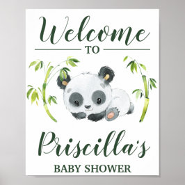 Panda Gender Neutral Baby Shower Välkommen Poster