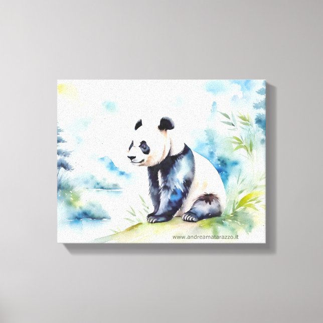 Panda ger lycka canvastryck (Framsida)