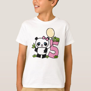 Panda Girl 5th Birthday Tee Shirt