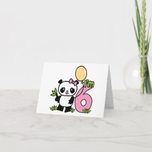 Panda Girl 6e födelsedagsinbjudningar Inbjudan