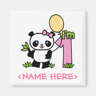 Panda Girl första födelsedagen Magnet