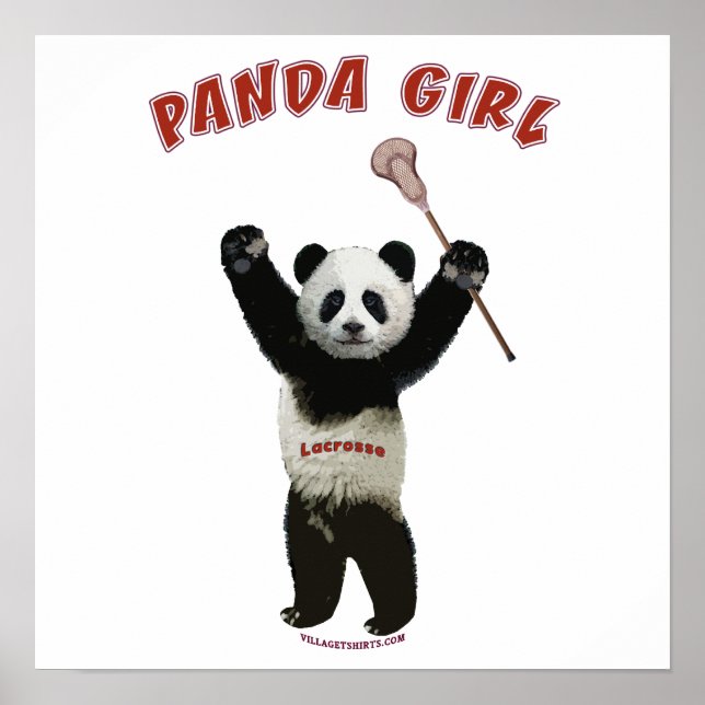Panda Girl Lacrosse Poster (Framsidan)