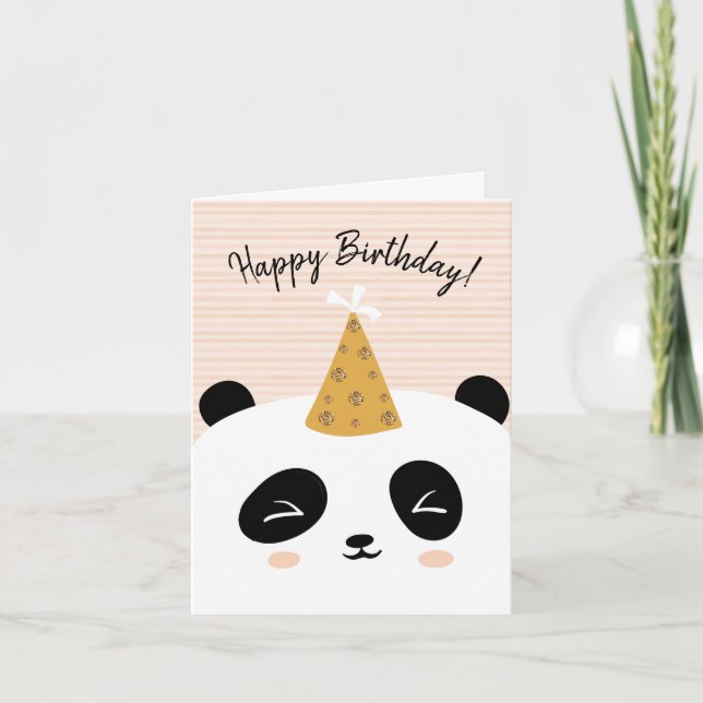 Panda Glad Födelsedag Kort (Framsida)