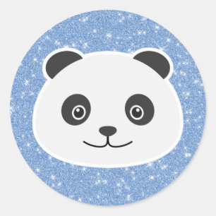 Panda Glitter Runt Klistermärke