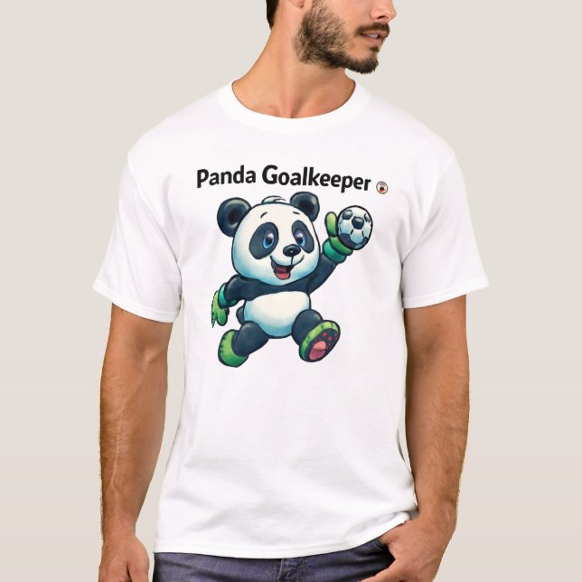 Panda Goalkeeper Oceaner Design T Shirt (Framsida)