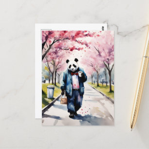 Panda God morgon Coffee Walk i Vår City Vykort