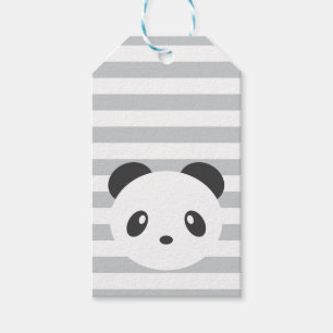 Panda görade randig gåvamärkre presentetikett