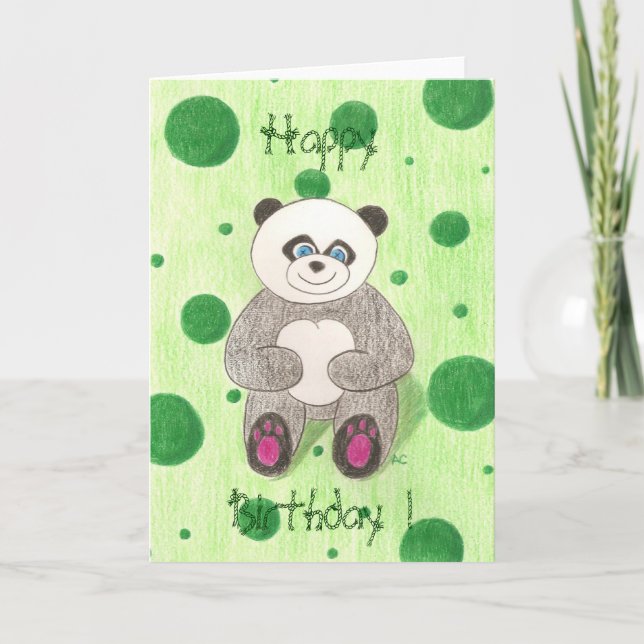 Panda Grattis på födelsedagen! Kort (Framsida)