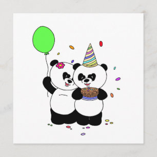 Panda Grattis på födelsedagen Kort