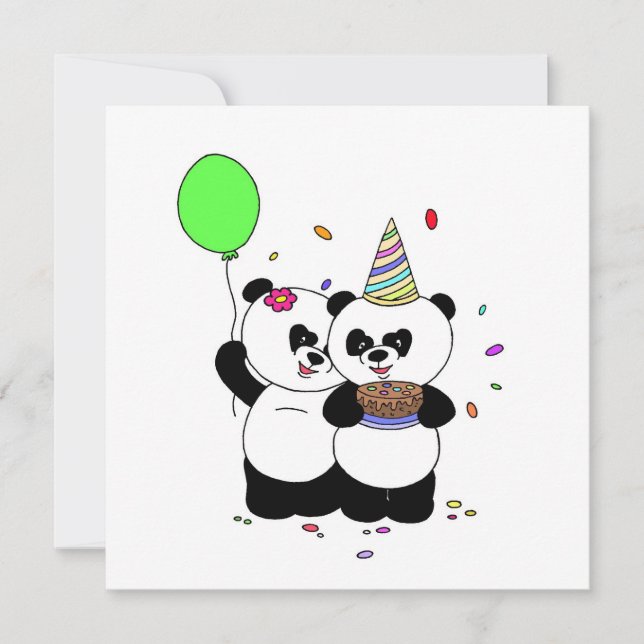 Panda Grattis på födelsedagen Kort (Framsida)